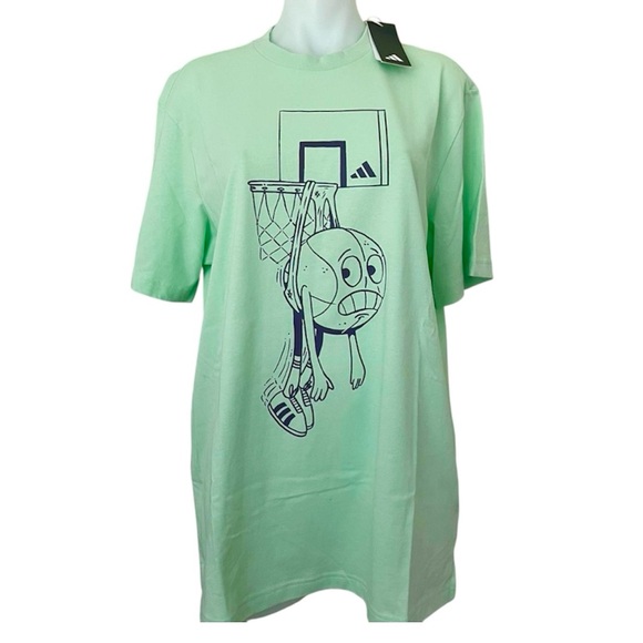 (NWT) Adidas Men’s Basketball Tee in Green, Medium - Picture 1 of 9
